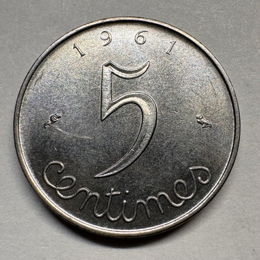 1961 France 5 Centimes - Beautiful Coin - #A-019