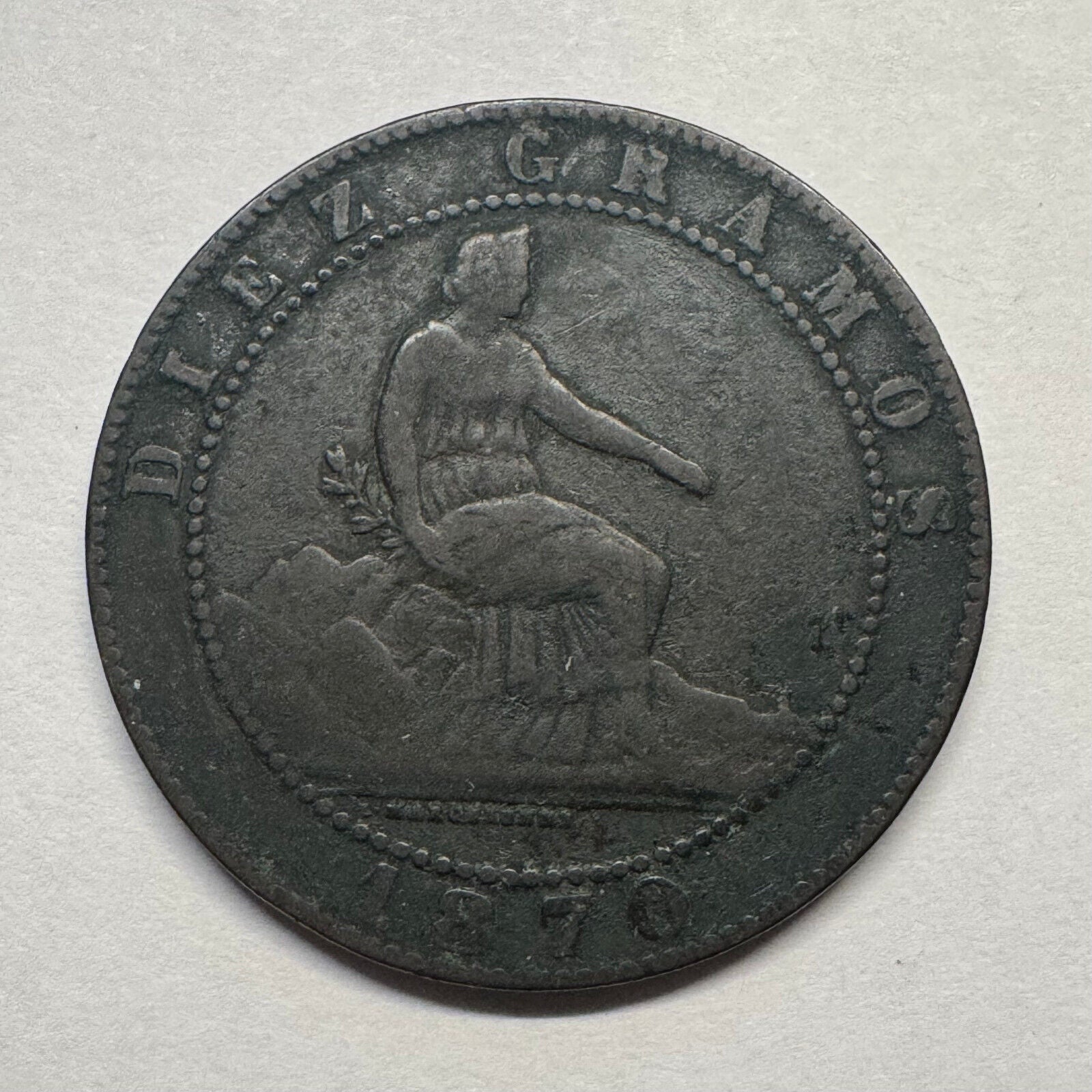 1870 Spain 10 Centimos - Beautiful Coin - #B-030