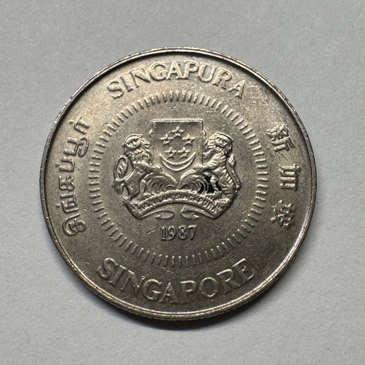 1987 Singapore 10 Cents - Beautiful Coin - #B-060