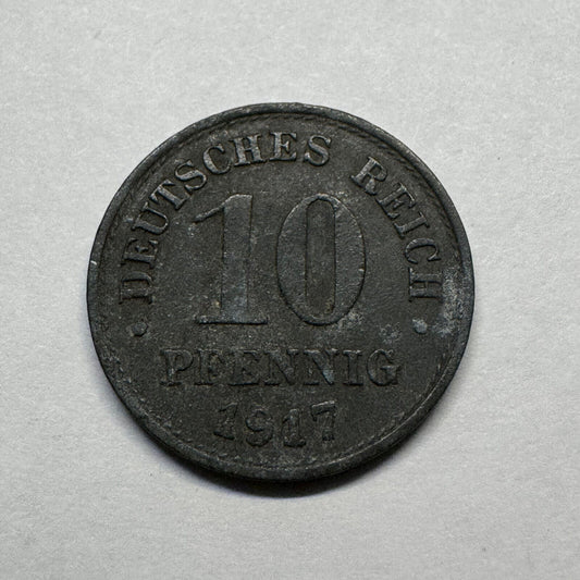 1917 Germany 10 Pfennig - Beautiful Coin - #B-023