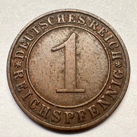 1935 Germany 1 Reichspfennig - A - Beautiful Coin - #A-059