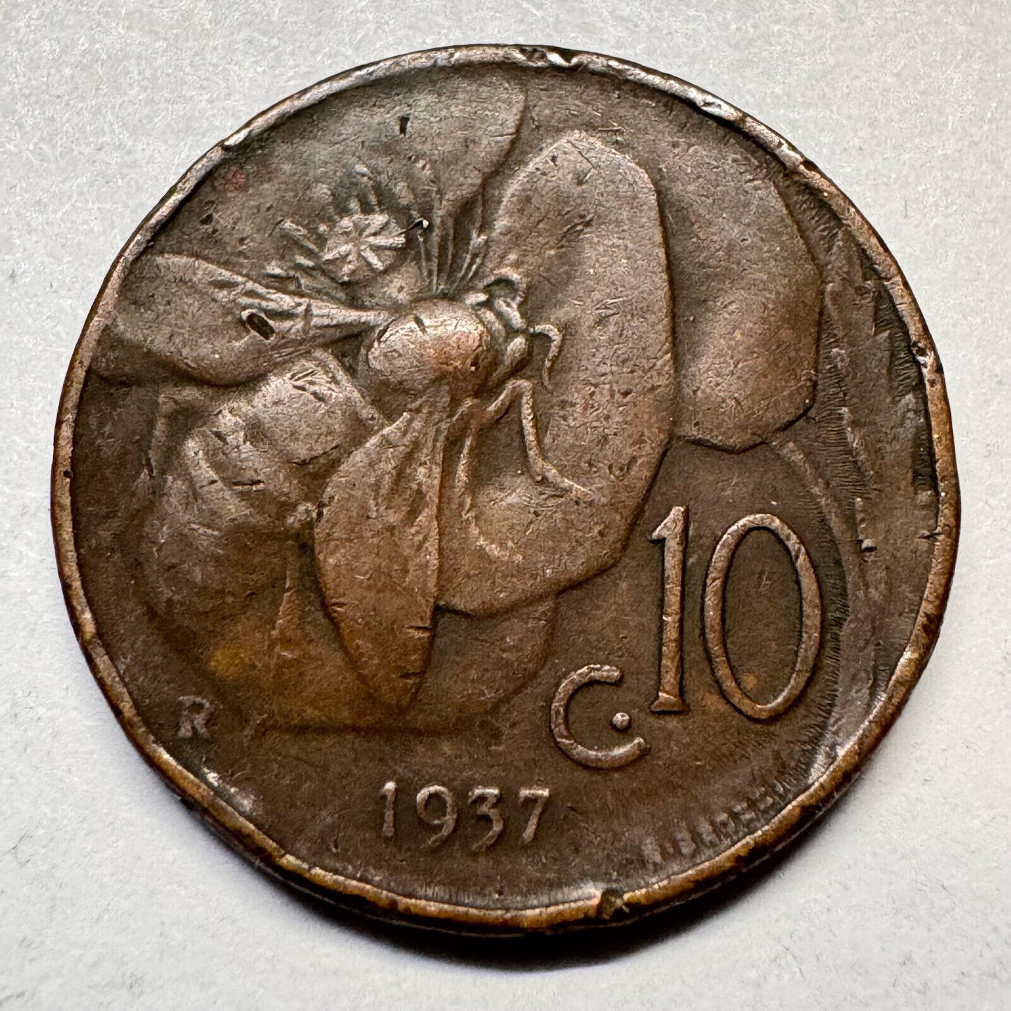 1937 Italy 10 Centesimi - Beautiful Coin - #A-044