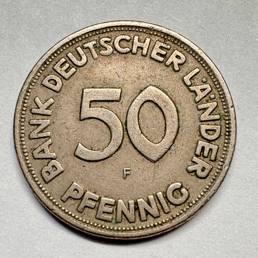 1949 Germany 50 Pfennig - F - Beautiful Coin - #A-015