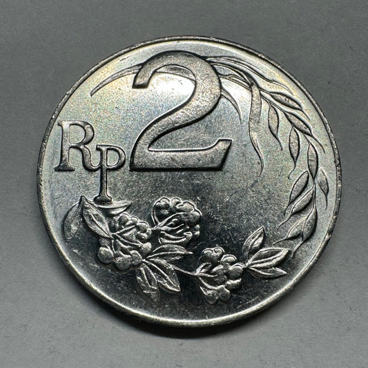 1970 Indonesia 2 Rupiah - Beautiful Coin - #A-010
