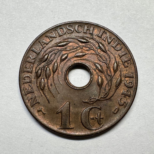 1945 Netherlands East Indies Indonesia 1 Cent - Beautiful Coin - #B-013