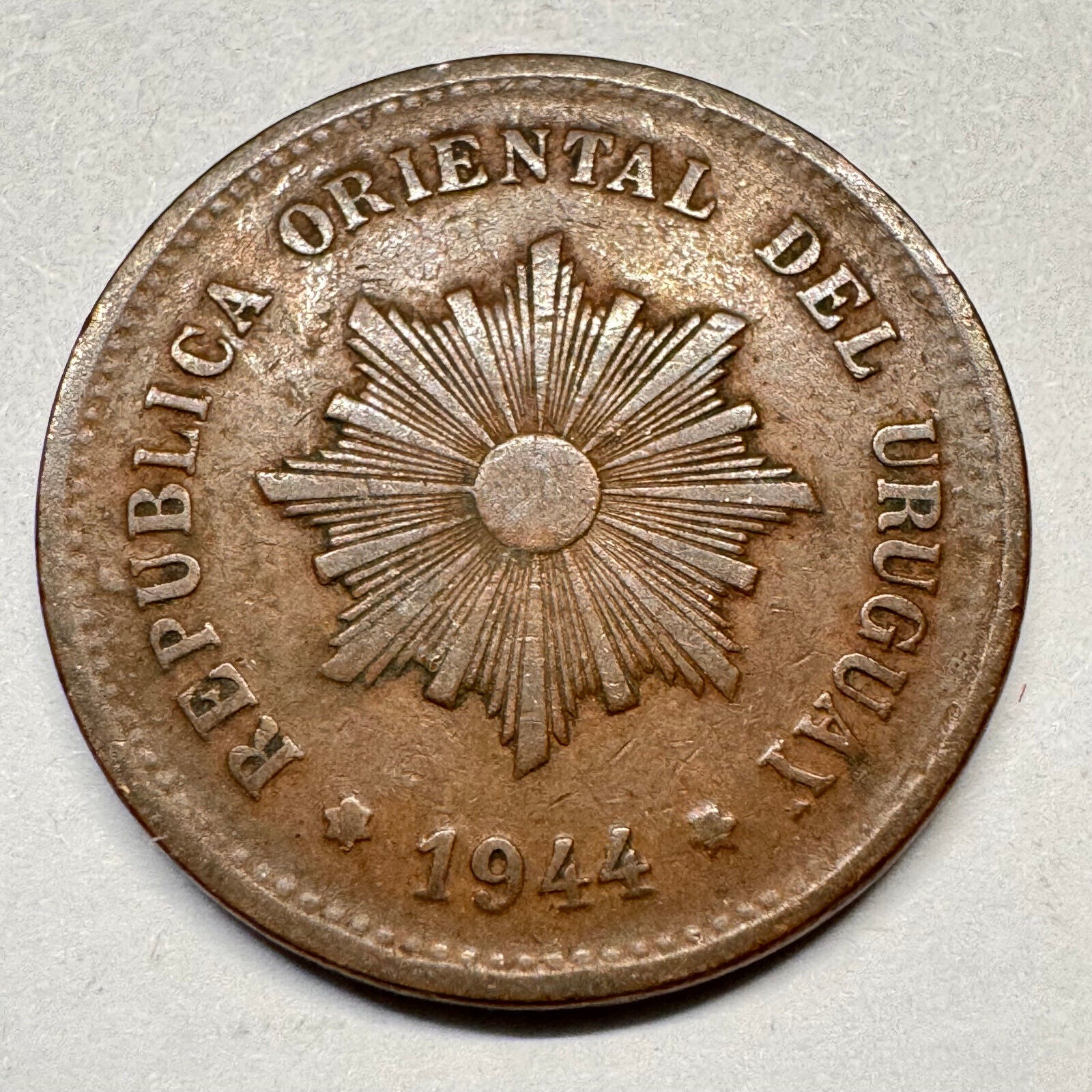 1944 Uruguay 5 Centesimos - Beautiful Coin - #A-018
