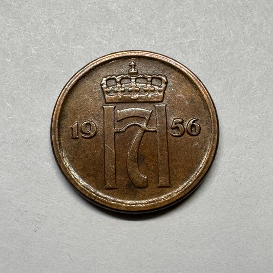 1956 Norway 1 Ore - Beautiful Coin - #B-032