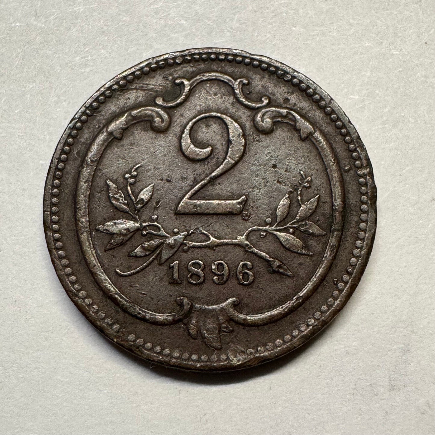 1896 Austria 2 Heller - Beautiful Coin - #A-090