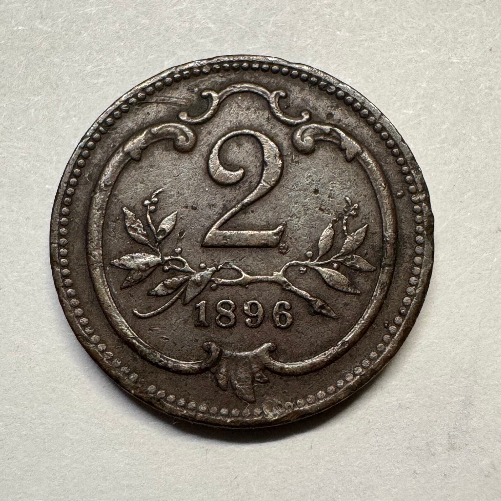 1896 Austria 2 Heller - Beautiful Coin - #A-090