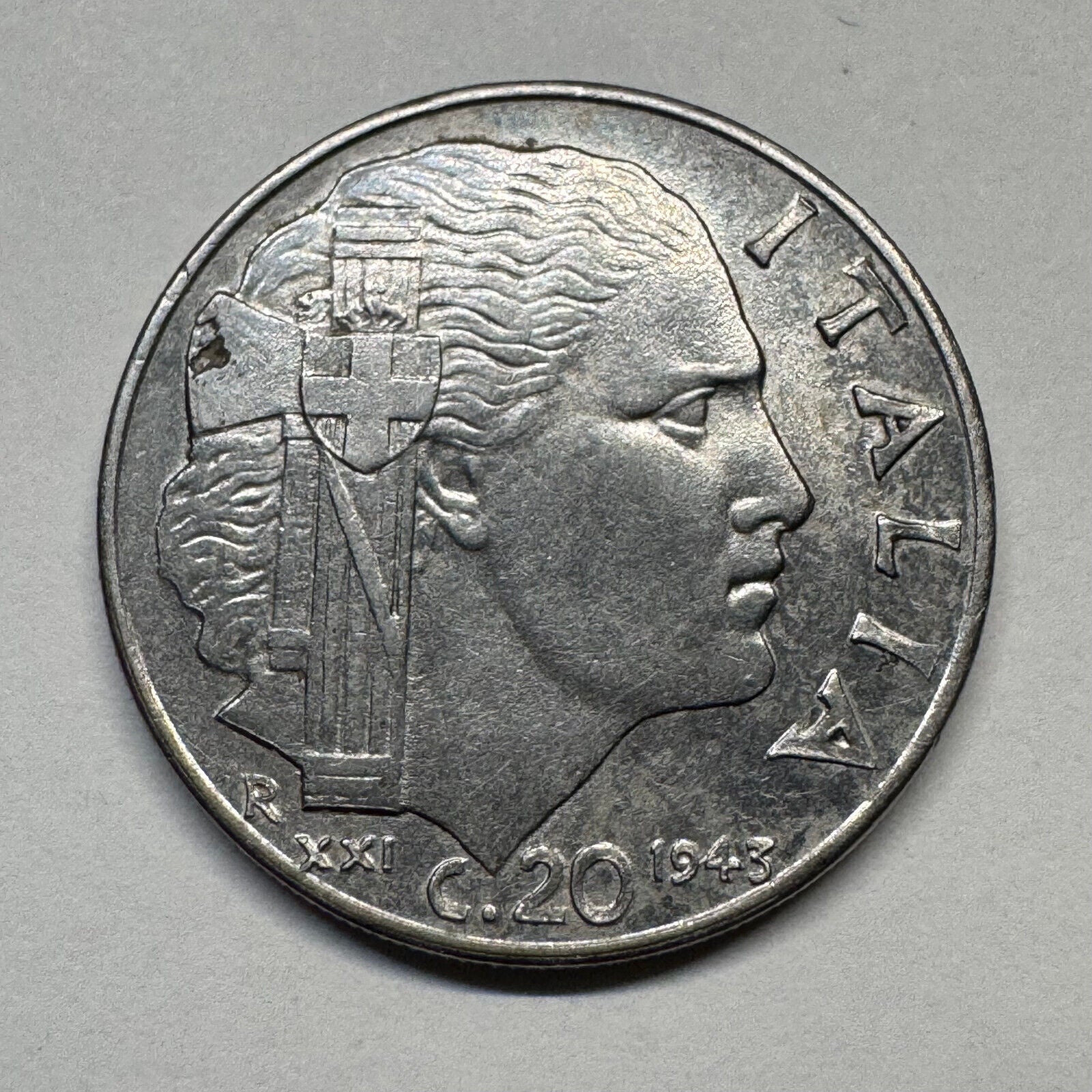 1943 Italy 20 Centesimi - Beautiful Coin - #B-060