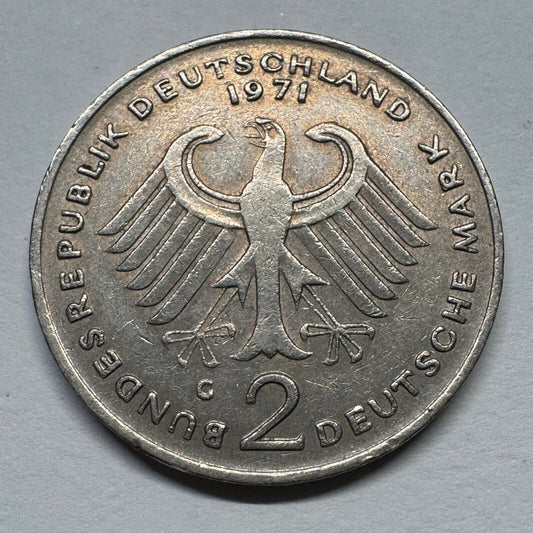 1971 Germany 2 Mark - Beautiful Coin - #B-057
