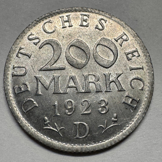 1923 Germany 200 Mark - Beautiful Coin - #A-091
