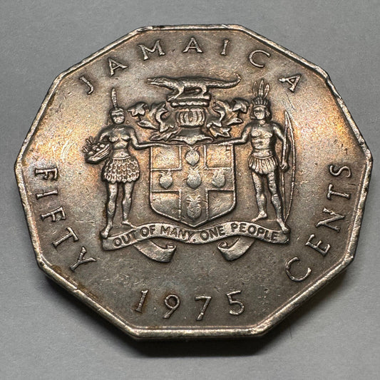 1975 Jamaica 50 Cents - Beautiful Coin - #A-012