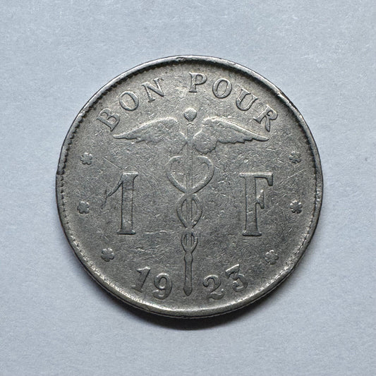 1923 Belgium 1 Franc - Beautiful Coin - #B-014