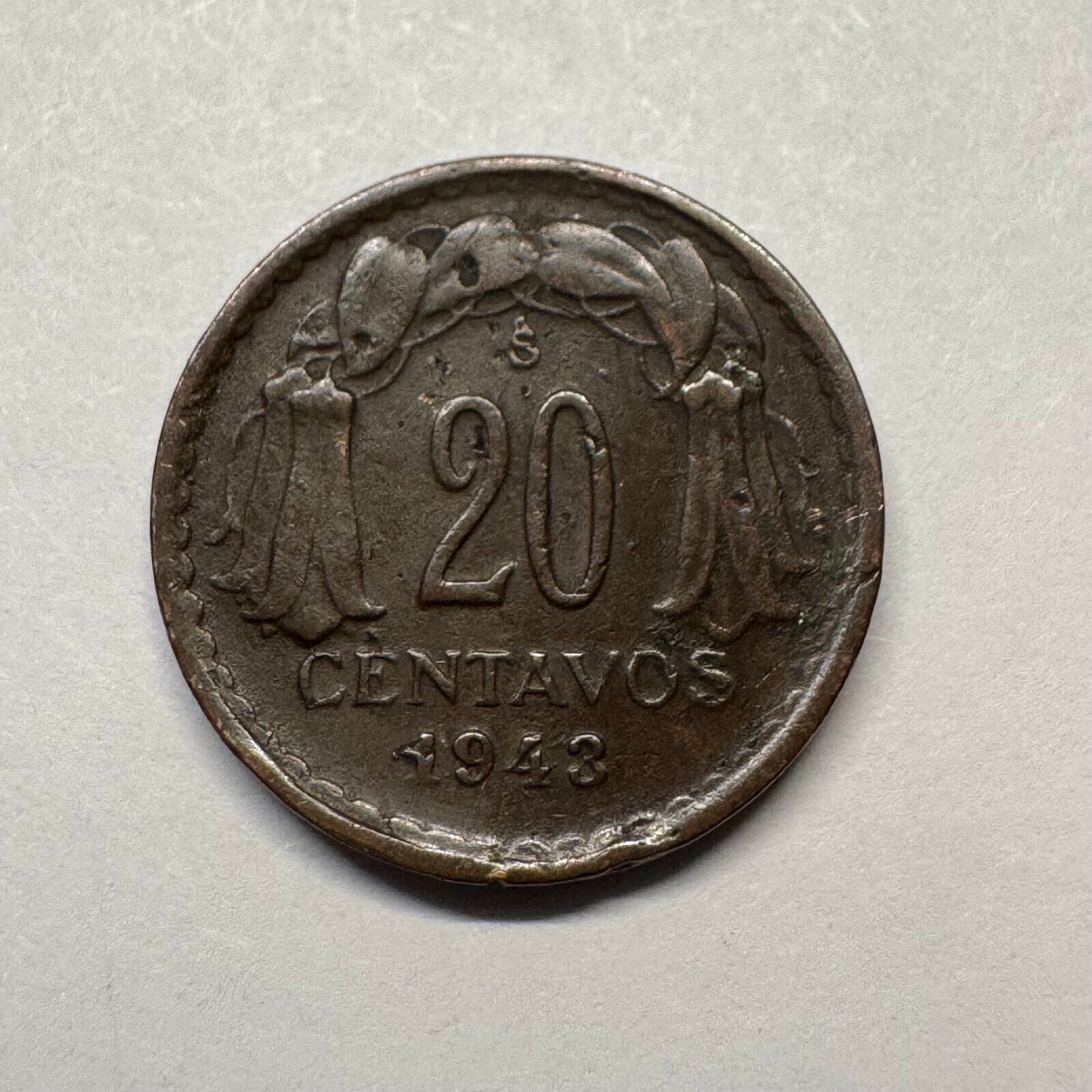 1943 Chile 20 Centavos - Beautiful Coin - #B-031