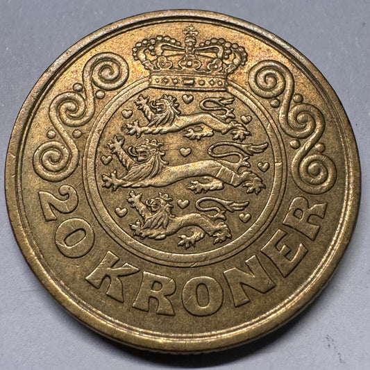 1990 Denmark 20 Kroner - Beautiful Coin - #A-061
