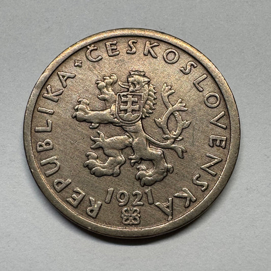 1921 Czechoslovakia 20 Haleru - Beautiful Coin - #B-054