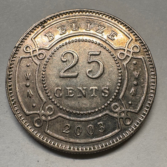 2003 Belize 25 Cents - Beautiful Coin - #A-060