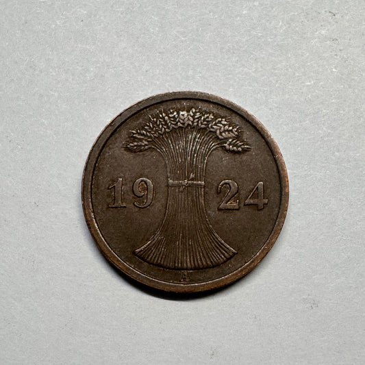 1924 Germany 2 Reichspfennig - Beautiful Coin - #B-007