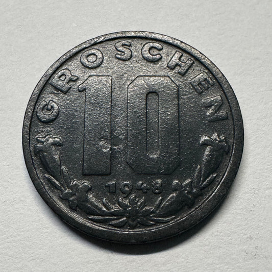 1948 Austria 10 Groschen - Beautiful Coin - #B-040