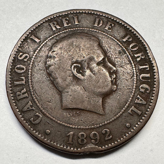 1892 Portugal 20 Reis - Beautiful Coin - #A-057