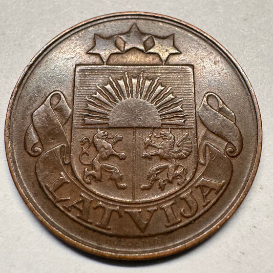 1922 Latvia 5 Santimi - Beautiful Coin - #A-049