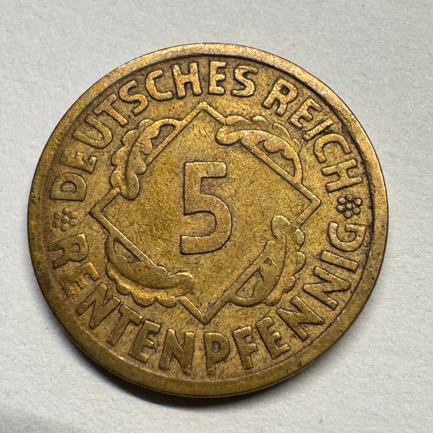 1924 Germany 5 Rentenpfennig - Beautiful Coin - #B-057