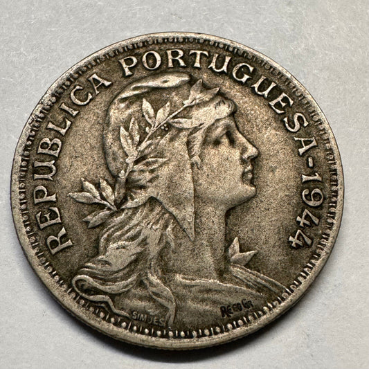 1944 Portugal 50 Centavos - Beautiful Coin - #A-042