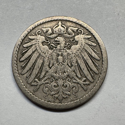 1898 Germany 5 Pfennig - Beautiful Coin - #A-100