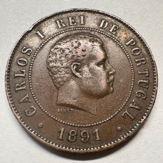 1891 Portugal 20 Reis - Beautiful Coin - #A-063