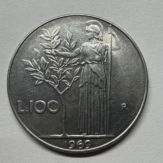 1969 Italy 100 Lire - Beautiful Coin - #B-057