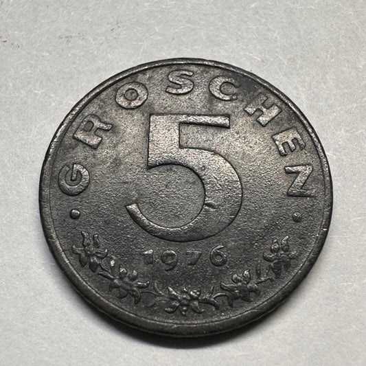 1976 Austria 5 Groschen - Beautiful Coin - #A-013