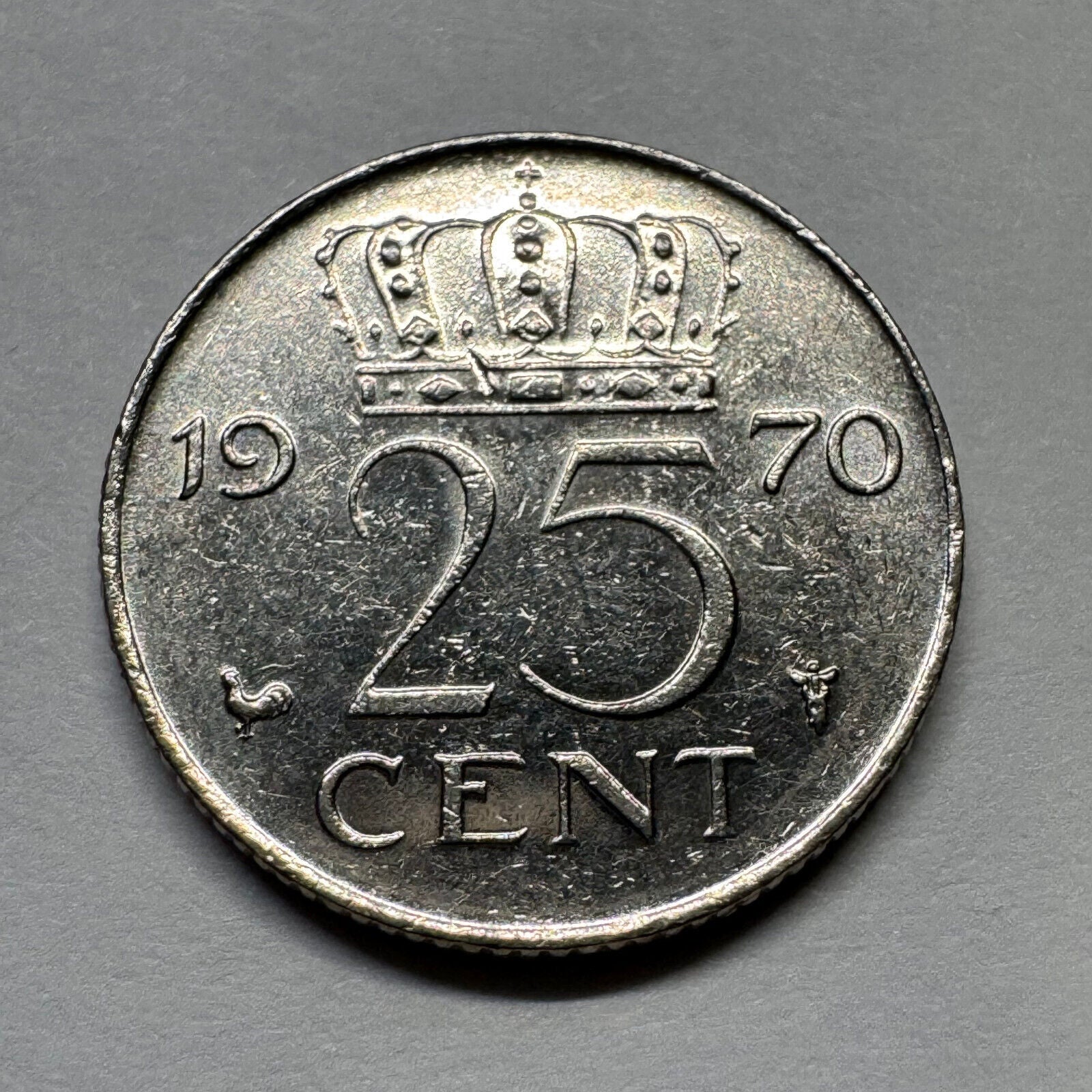 1970 Netherlands 25 Cents - Beautiful Coin - #B-029