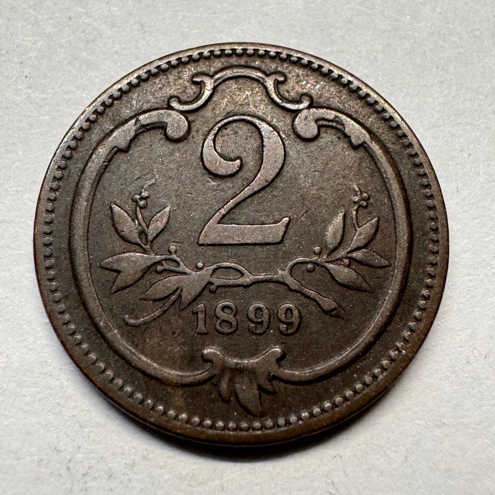1899 Austria 2 Heller - Beautiful Coin - #A-036