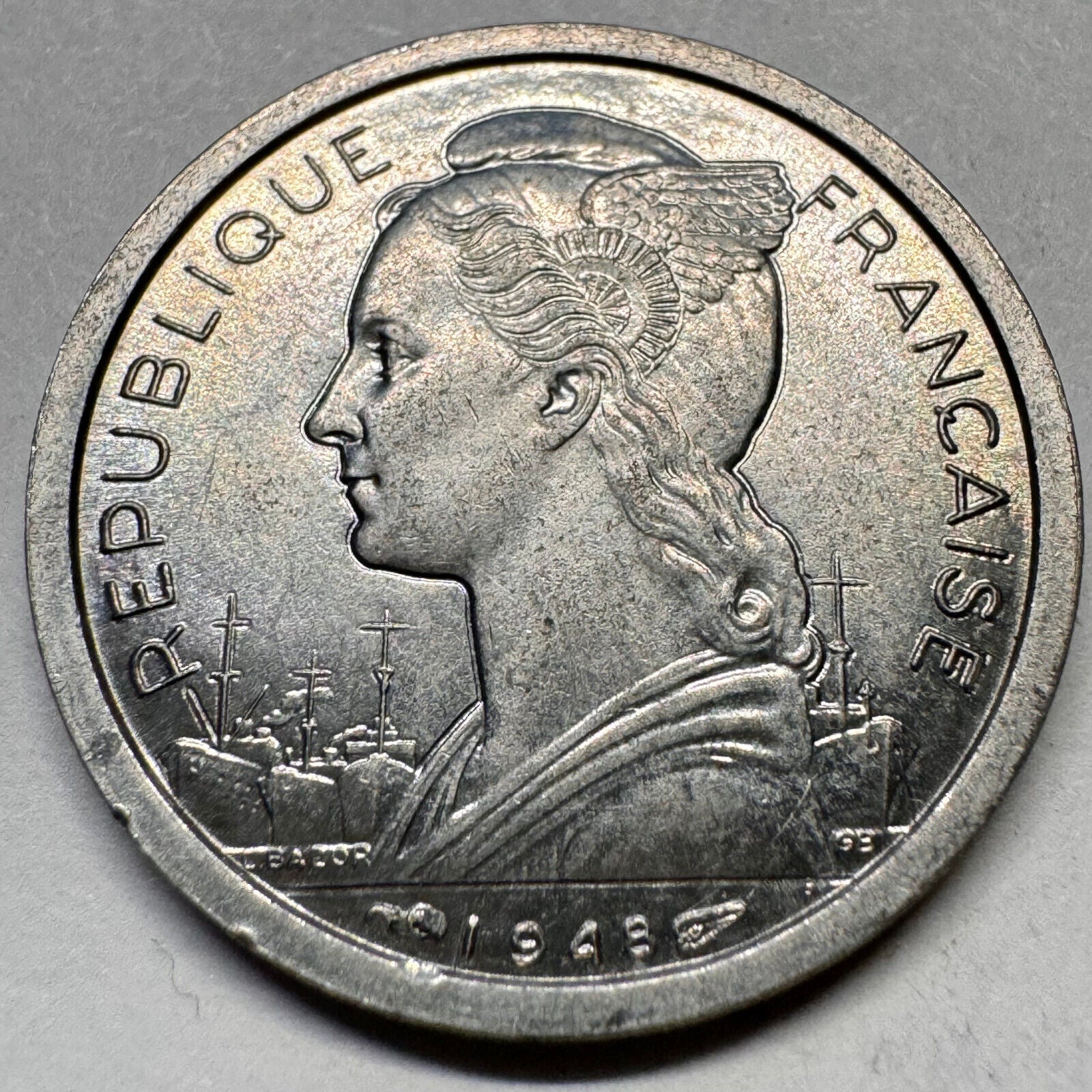1948 Réunion 1 Franc - France Reunion Island - Beautiful Coin - #A-035