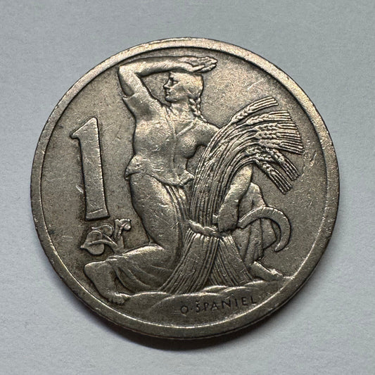 1922 Czechoslovakia 1 Koruna - Beautiful Coin - #B-059