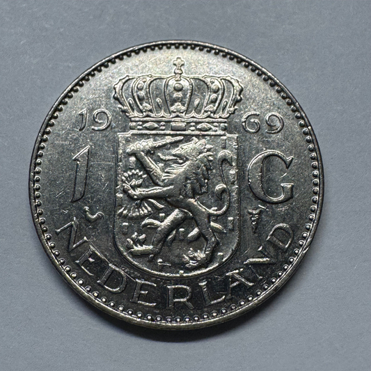 1969 Netherlands 1 Gulden - Beautiful Coin - #B-025