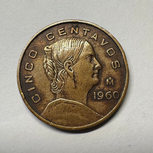 1960 Mexico 5 Centavos - Beautiful Coin - Lot #B-045