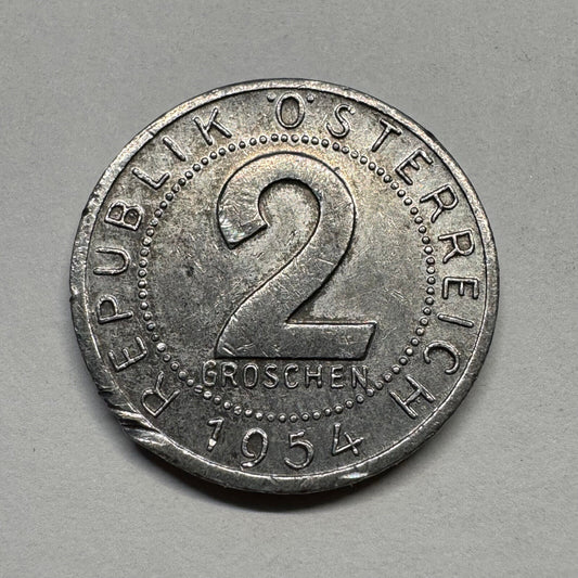 1954 Austria 2 Groschen - Beautiful Coin - #B-054