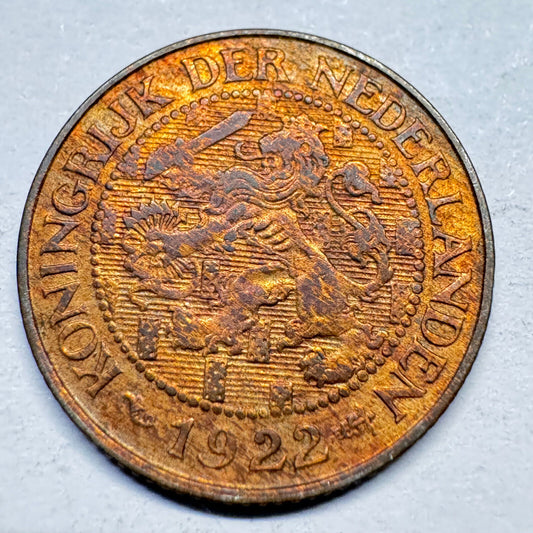 1922 Netherlands 1 Cent - Beautiful Coin - #A-021