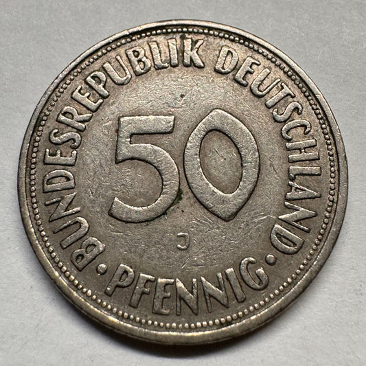 1950 Germany 50 Pfennig - J - Beautiful Coin - #A-040