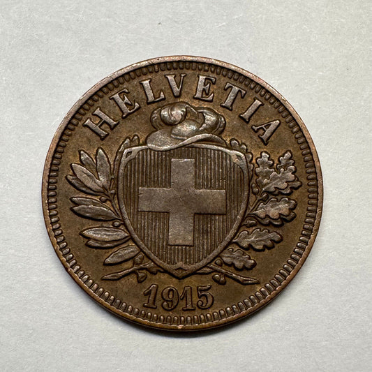 1915 Switzerland 2 Rappen - Beautiful Coin - #B-011