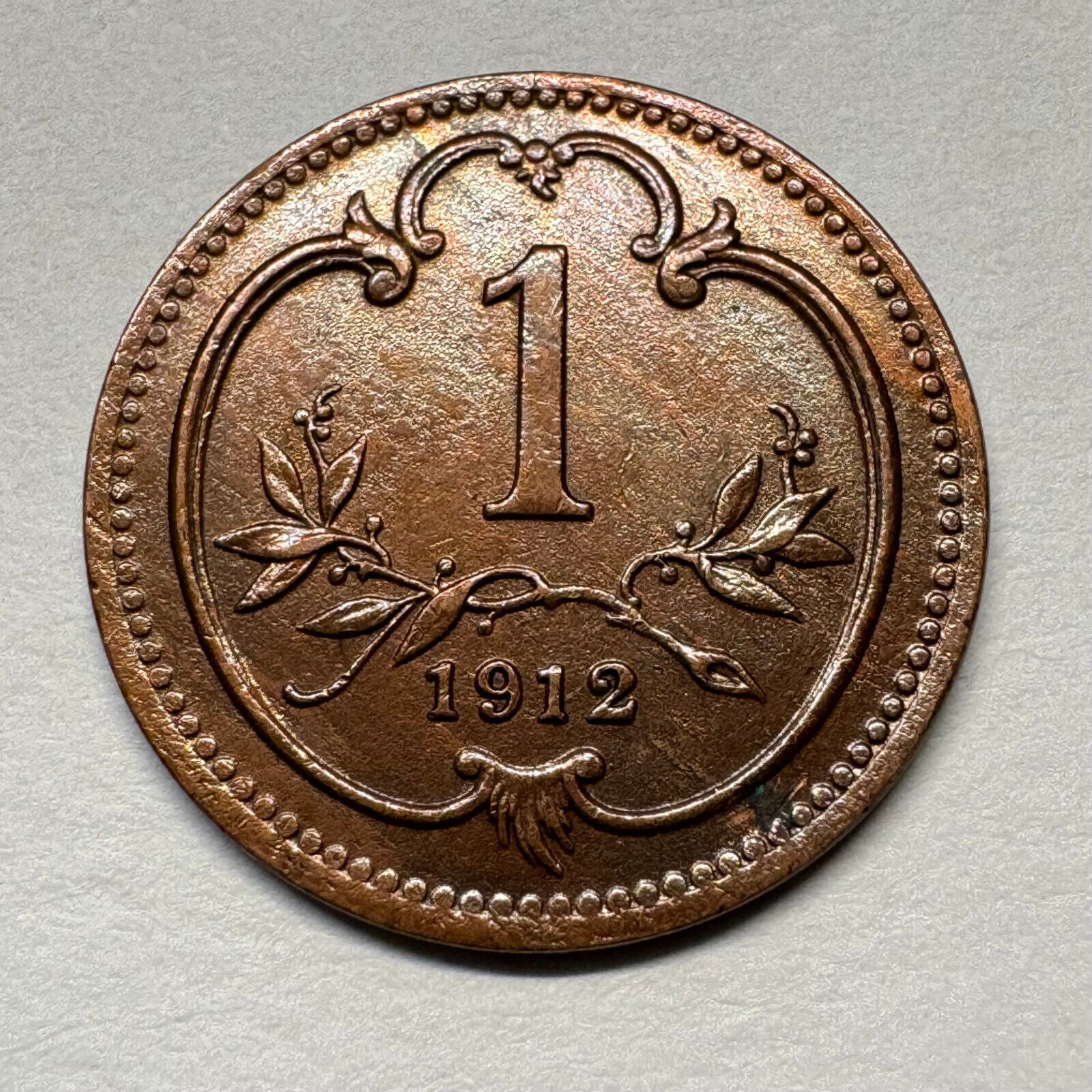1912 Austria 1 Heller - Beautiful Coin - #B-048