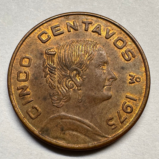 1975 Mexico 5 Centavos - Beautiful Coin - #A-040