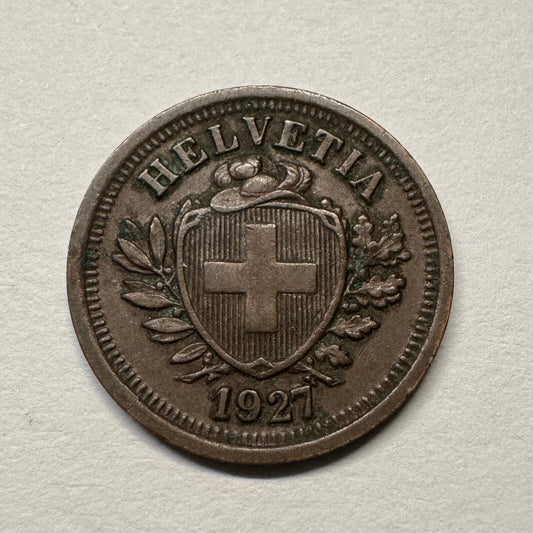 1927 Switzerland 1 Rappen - Beautiful Coin - #B-043