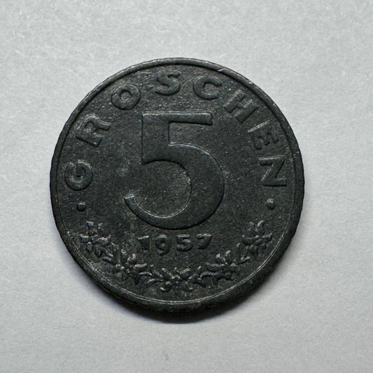 1957 Austria 5 Groschen - Beautiful Coin - #B-024