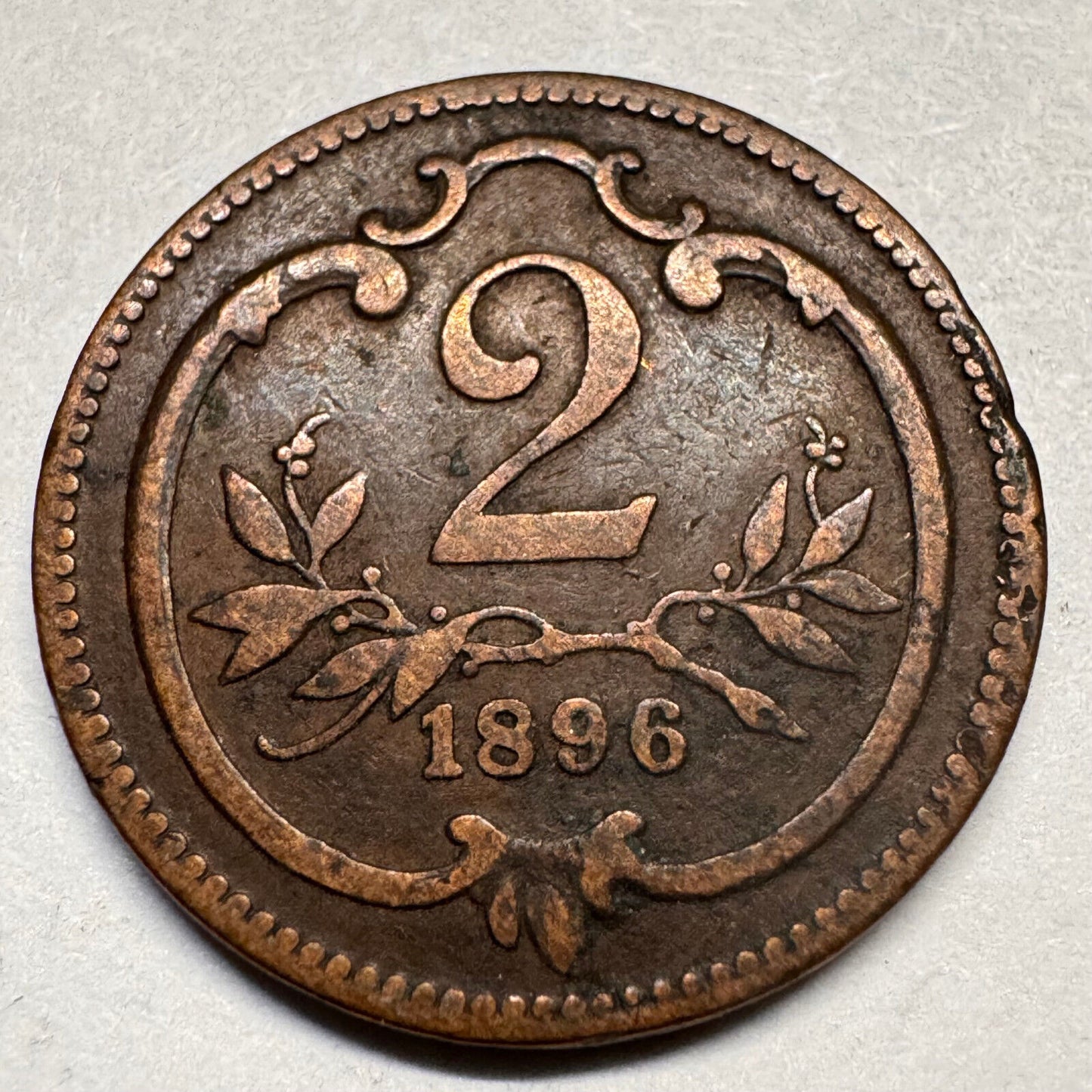 1896 Austria 2 Heller - Beautiful Coin - #A-058