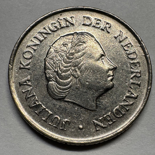 1971 Netherlands 25 Cents - Beautiful Coin - #A-087