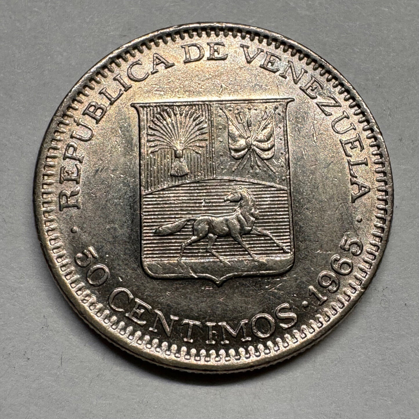 1965 Venezuela 50 Centimos - Beautiful Coin - #A-015