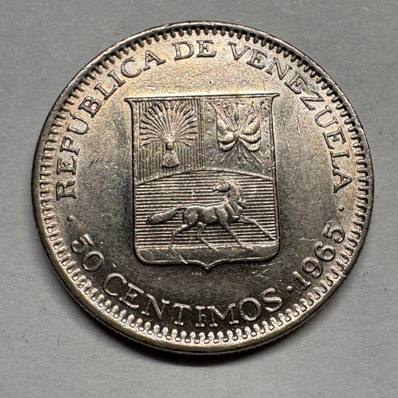 1965 Venezuela 50 Centimos - Beautiful Coin - #A-015